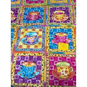 Hancock Fabrics Tea Cup Pattern Fabric 1/2 yard x 43" Multicolor